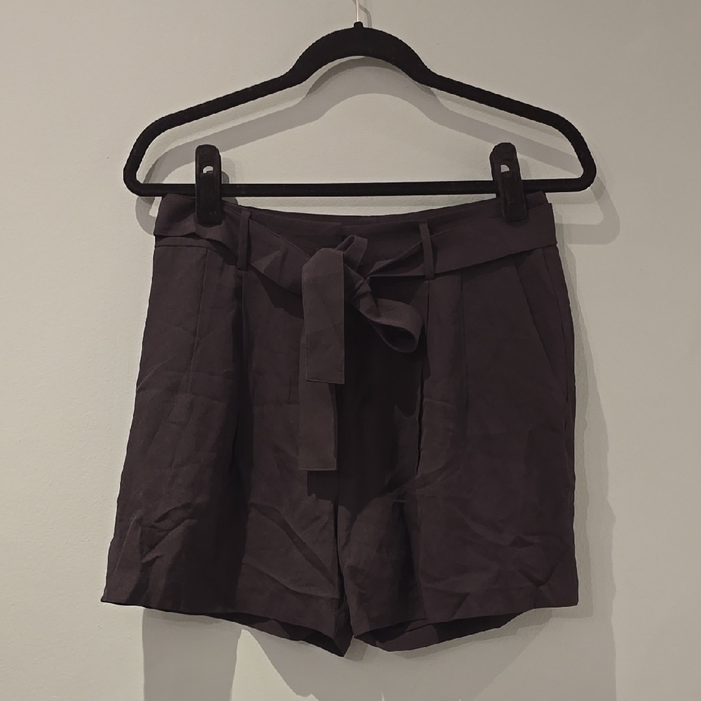 Adam Lippes High Waist Black Tailored Shorts w/ Belt Sz 28